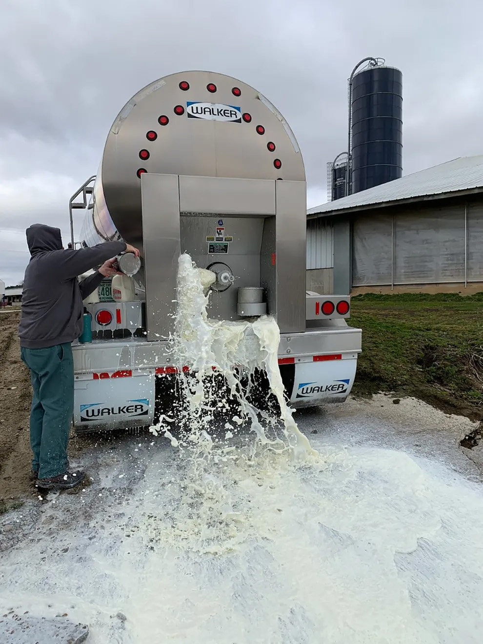 tanker dumping milk